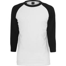 Urban Classics Contrast 3/4 Sleeve Raglan T-shirt - White/Black