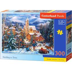 Castorland Sledding to Town 300 Pieces