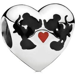 Pandora Disney Mickey & Minnie Kiss Charm - Silver/Black/Red