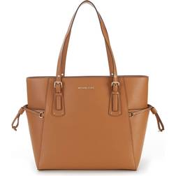 Michael Kors Voyager Medium Crossgrain Leather Tote Bag - Acorn