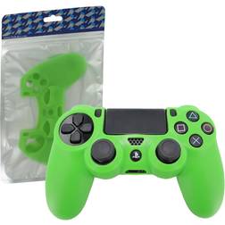 ZedLabz Controller Soft Silicone Rubber Skin Grip Cover with Ribbed Handle - Green (Playstation 4)