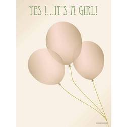 Vissevasse Yes It's a Girl Plakat 15x21cm