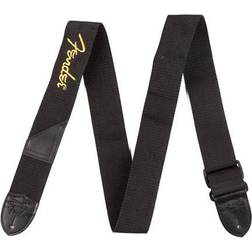 Fender 2" Black Poly Strap with Yellow Logo