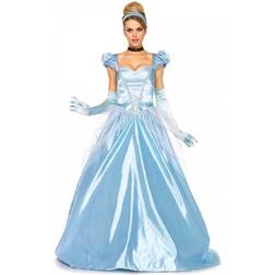 Leg Avenue Piece Classic Cinderella Gown Full Length Family Friendly Princess Dress and Headband Set for Adult Women, Blue