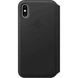 Funda apple iphone xs leather folio negra