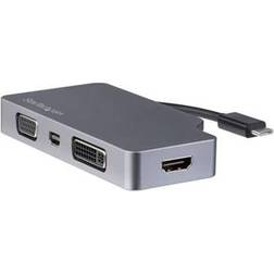 StarTech USB C - DVI/HDMI/VGA/DisplayPort Mini M-F 0.3ft