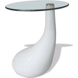 vidaXL Coffee with Round Glass Top Coffee Table 42cm