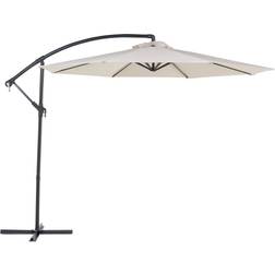 Beliani Parasol de Jardin 300 cm Tissu Polyester Rouge Bordeaux Ouverture Manivelle 300cm