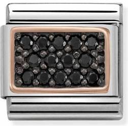 Nomination Composable Classic Link Pavé Charm - Rose Gold/Black