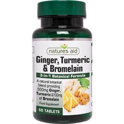 Natures Aid Ginger Turmeric & Bromelain 60 Stk.