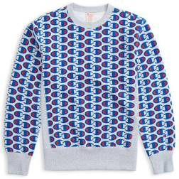 Champion Allover C Logo Print Reverse Weave Sweatshirt - Light Grey