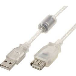 Gembird Premium Ferrite USB A - USB A M-F 2.0 0.8m