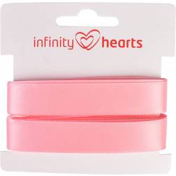 Infinity Hearts Satinband Dubbelsidig 15mm 150 Rosa - 5m