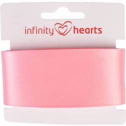 Infinity Hearts Satinband Dubbelsidig 38mm 150 Rosa - 5m