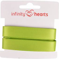 Infinity Hearts Satinband Double Sided 15mm 551 Grøn - 5m