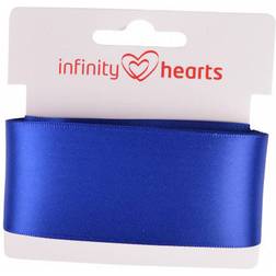 Infinity Hearts Satinband Double Sided 38mm 329 Marine Blå - 5m