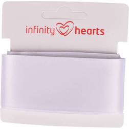 Infinity Hearts Satinband Double Sided 38mm 029 Hvid - 5m