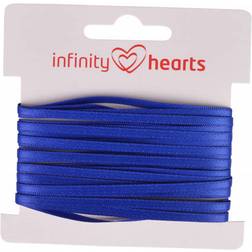 Infinity Hearts Satinband Double Sided 3mm 329 Marine Blå - 5m