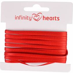 Infinity Hearts Satin Band Double Sided 3mm 250 Red - 5m