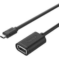 Unitek USB A-USB Micro-B 2.0 M-F 0.2m
