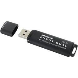 Integral Envoy Dual Drive FIPS 197 Encrypted 128GB USB 3.0