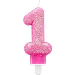 Amscan Number 1 Glitter Pink (9900761)