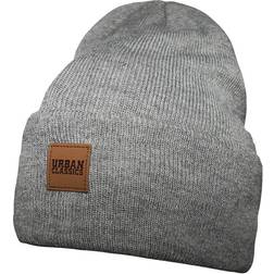 Urban Classics Bonnet Long Avec Patch En Cuir - Gris