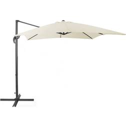 Beliani Parasol De Jardin Ou De Terrasse Carré Rouge Bordeaux Pied Déporté Noir 250 x 250 cm Cm 250cm