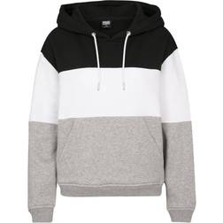 Urban Classics Oversized 3-Tone Hoody - Blk/Wht/Gry
