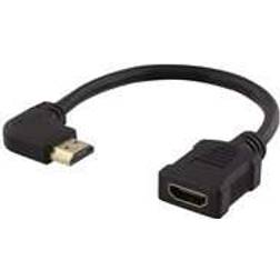 Deltaco HDMI-HDMI Angled M-F 0.2m