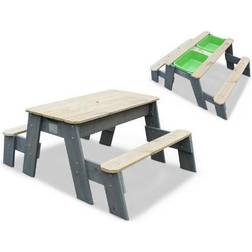 Exit Toys Mesa de juegos y picnic en madera Aksent 2 bancos