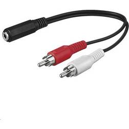 MicroConnect 2RCA-3.5mm M-F 0.2m