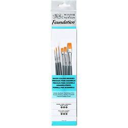 Winsor & Newton Foundation Water Colour Brush Short Handle 6 Pack