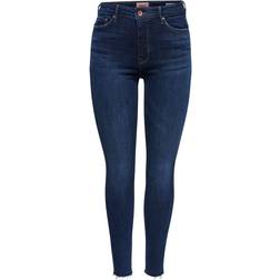 Only Onlpaola HW Skinny Fit Jeans - Dark Blue Denim