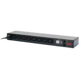 Schneider Electric APC Rack PDU, Switched, 1U, 12A/208V, 10A/230V, (8)C13