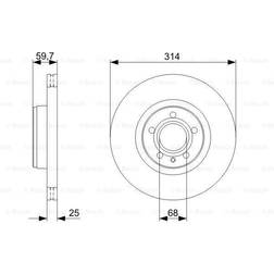 Bosch Disque De Frein Audi A6 C6 Berline 25 mm 5 112 mm Ventilé