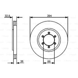 Bosch Remschijf 0 986 479 416 Geventileerd Geolied