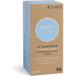Ginger Organic Tamponer med Indføringshylster Super 14-pak