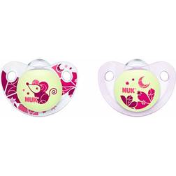 Nuk Night & Day Glow Napp Silikon Storlek 1 0-6m