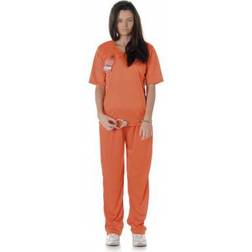 Hisab Joker Kvinnlig Fånge Maskeraddräkt Orange