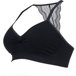 Cache Coeur Brassière de grossesse et d'allaitement noire en viscose Noir