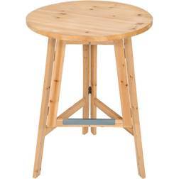 tectake Højt cafebord i massivt træ Ø 78cm Barborde