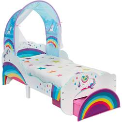 Hello Home Unicorn & Rainbow Toddler Bed with Light up Canopy & Storage Drawer 30.3x55.9"