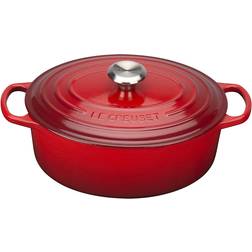 Le Creuset Cerise Signature Cast Iron Oval med låg 40cm