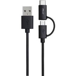 PNY 2in1 USB A-USB C/USB Micro-B 2.0 1m