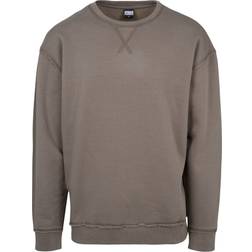 Urban Classics Oversized Open Edge Crewneck - Army Green
