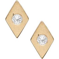 Christina Jewelry Topaz Kites Earrings - Gold/Transparent
