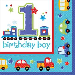 Amscan Napkins All Aboard Birthday 16-pack