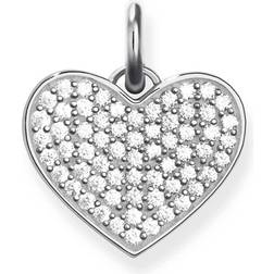 Thomas Sabo Heart Pavé Pendant - Silver/White