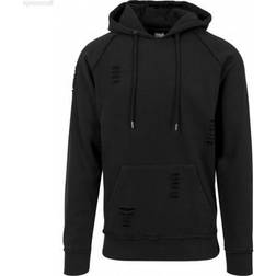 Urban Classics Ripped Raglan Hoodie - Black